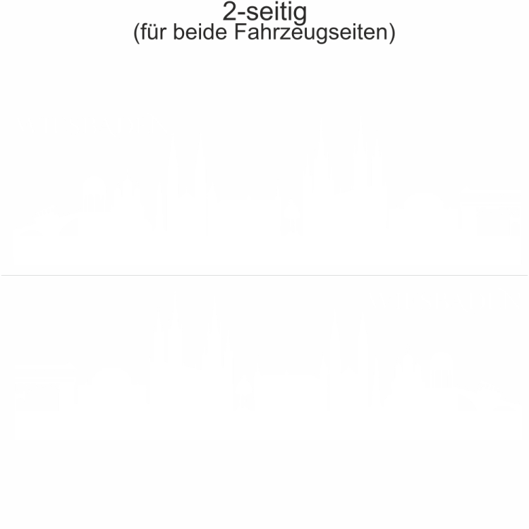 Autoaufkleber Skyline Wiesbaden | Set für beide Fahrzeugseiten