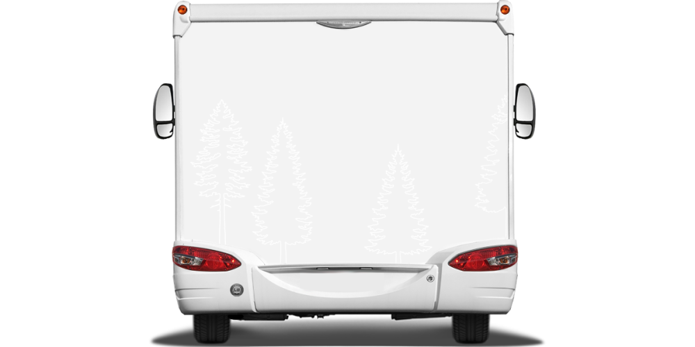Autoaufkleber Strichzeichnung Bäume | Frei platzierbares Set