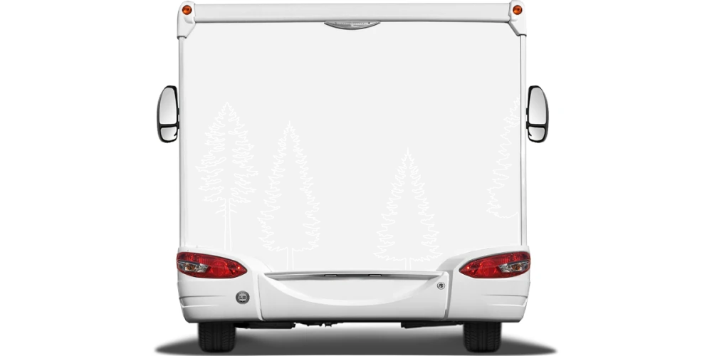 Autoaufkleber Strichzeichnung Bäume | Frei platzierbares Set