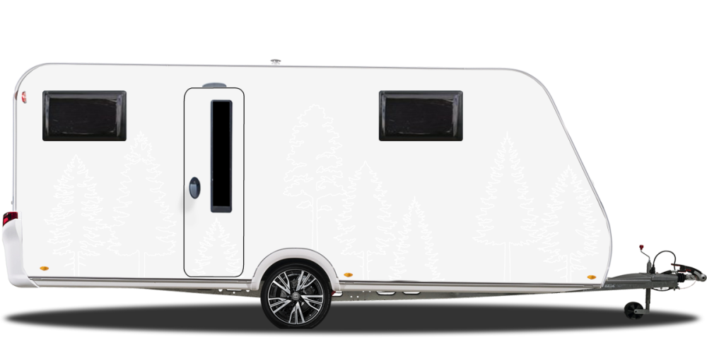 Autoaufkleber Strichzeichnung Bäume | Frei platzierbares Set