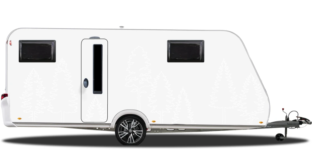 Autoaufkleber Strichzeichnung Bäume | Frei platzierbares Set