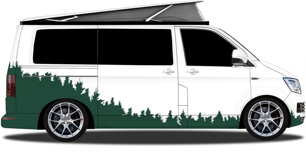 Aufkleber für Bulli, Bus, Transporter mit Wald