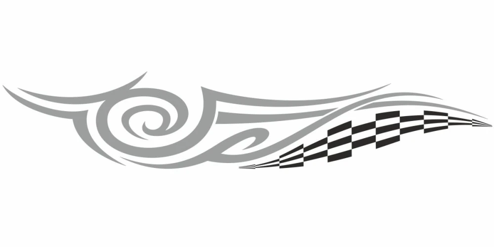 Autosticker Tribal Racingflag | Set für beide Fahrzeugseiten