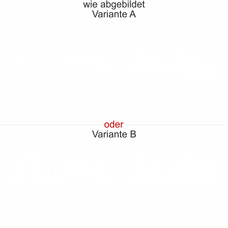 Magdeburger Skyline als Aufkleber für die Motorhaube - Ansicht Ausrichtung mit Farbauswahl und Variante Magdeburger Skyline als Aufkleber für die Motorhaube - Ansicht Ausrichtung mit Farbauswahl und Variante