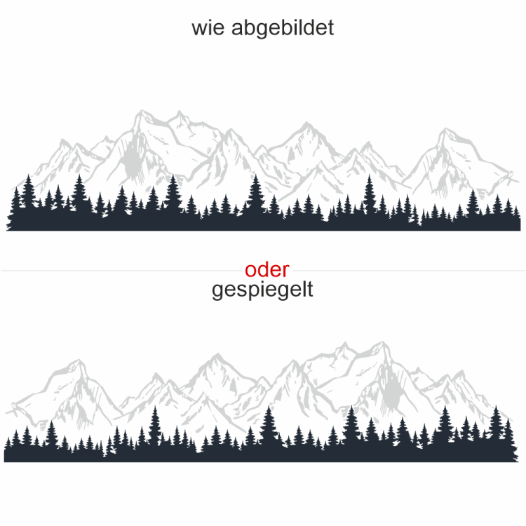 Wohnmobilaufkleber Wald mit Gebirgszug
