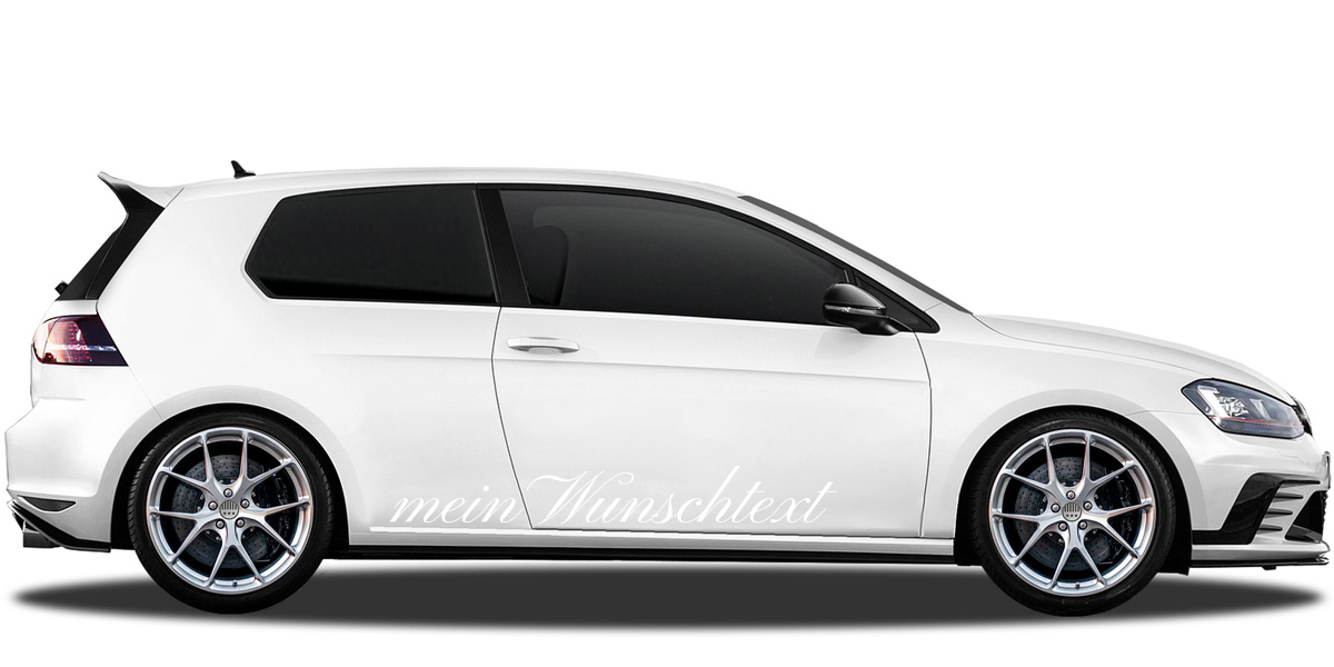 Wunschtextaufkleber Nr. 12 | Autoaufkleber Set für beide Fahrzeugseiten