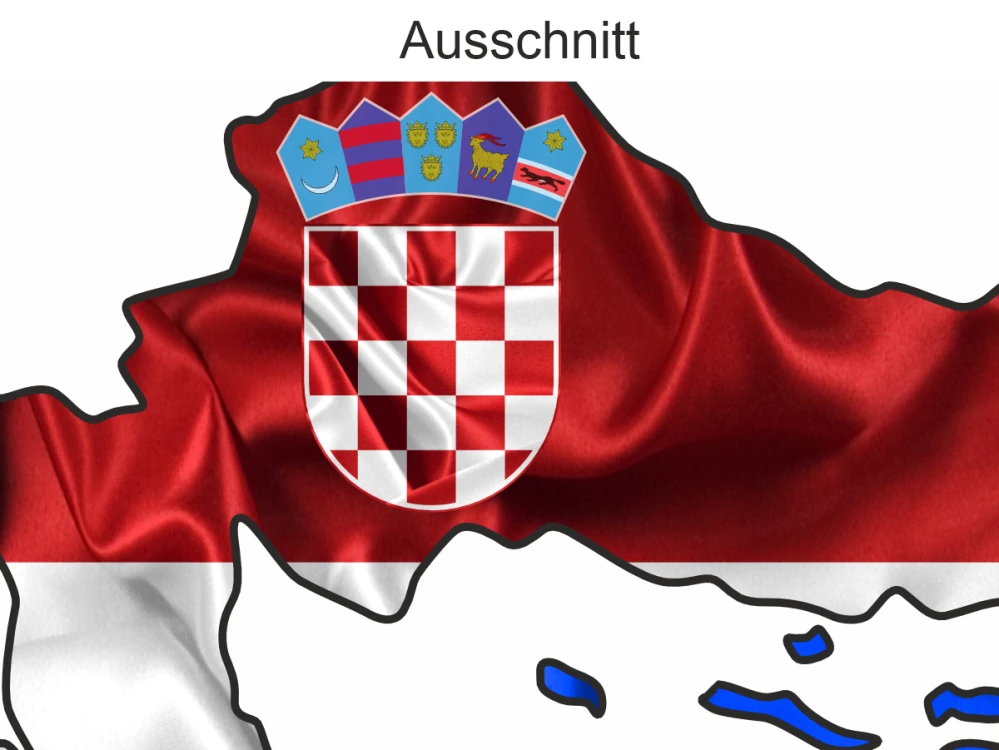 Autodekor Flagge Karte von Kroatien - Ansicht Ausschnitt