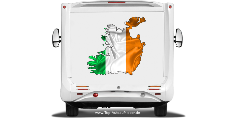 Autodekor Silhouette von Irland auf Heck von Reisemobil