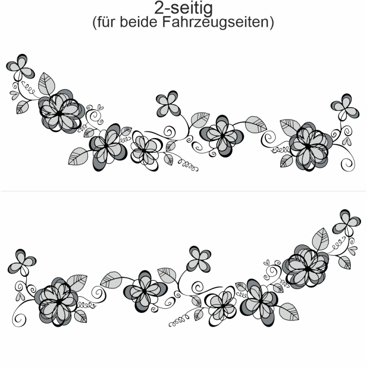 Autoaufkleber Blumentraum | Set für beide Fahrzeugseiten