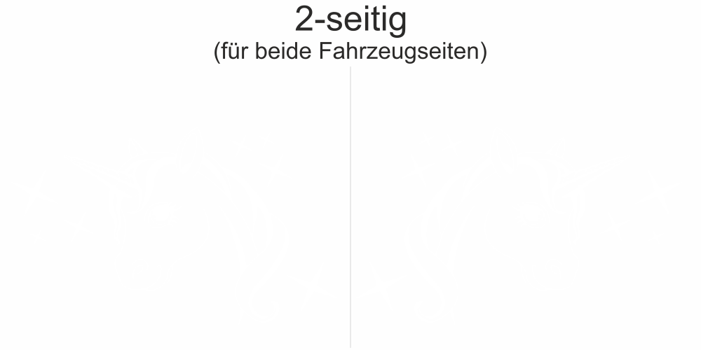 Autoaufkleber Einhorn | Set für beide Fahrzeugseiten