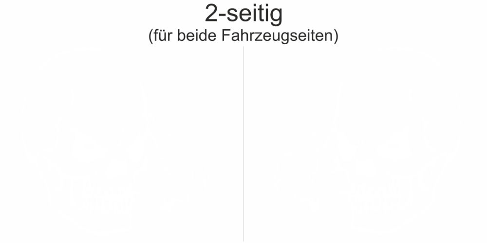 Autoaufkleber Rauchender Totenkopf | Set für beide Fahrzeugseiten