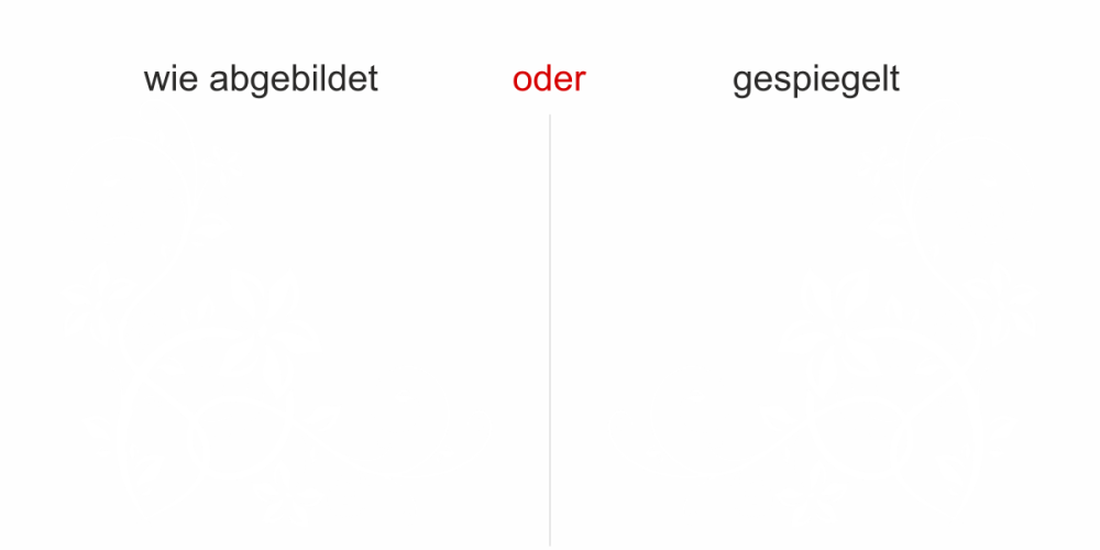 Autoaufkleber Heck Stilvolles Ornament - Ansicht Ausrichtung und Farbauswahl