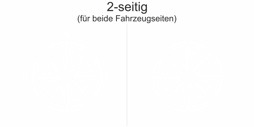Autoaufkleber Kompass | Set für beide Fahrzeugseiten