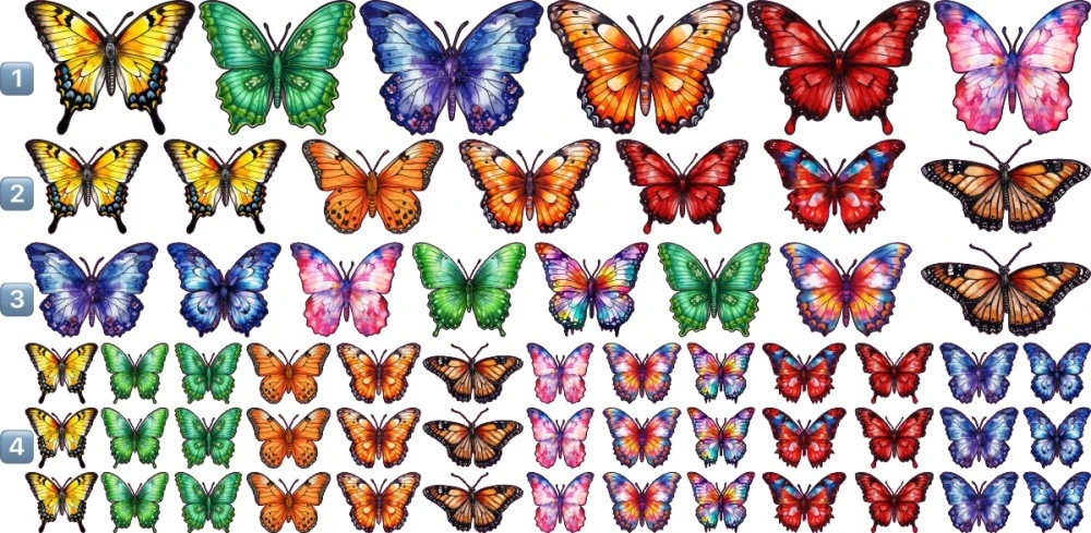 Autosticker Schmetterling Set Digitaldruck