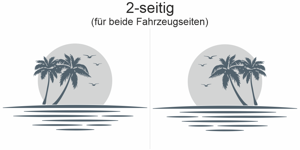 Autoaufkleber Sonnenuntergang mit Palmen | Set für beide Fahrzeugseiten