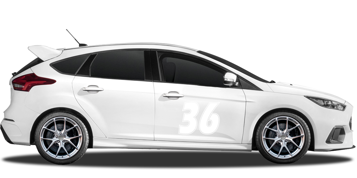 Autoaufkleber Startnummer | Set für beide Fahrzeugseiten