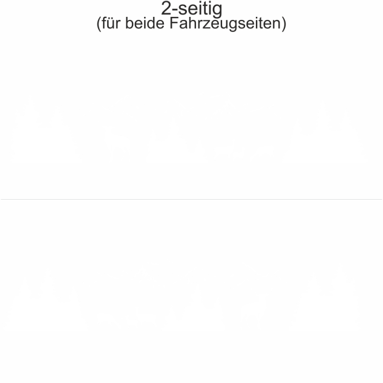 Bergskyline mit Hirsche und Rehe | Set für beide Fahrzeugseiten