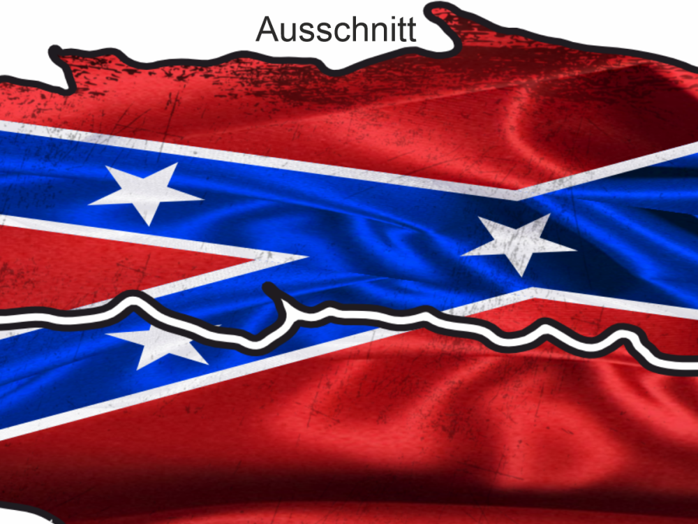 Camper Aufkleber Fahne der Konföderierten Staaten von Amerika - Ansicht Ausschnitt