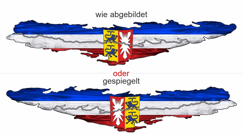 Aufkleber Fahne von Schleswig-Holstein - Ansicht Ausrichtung