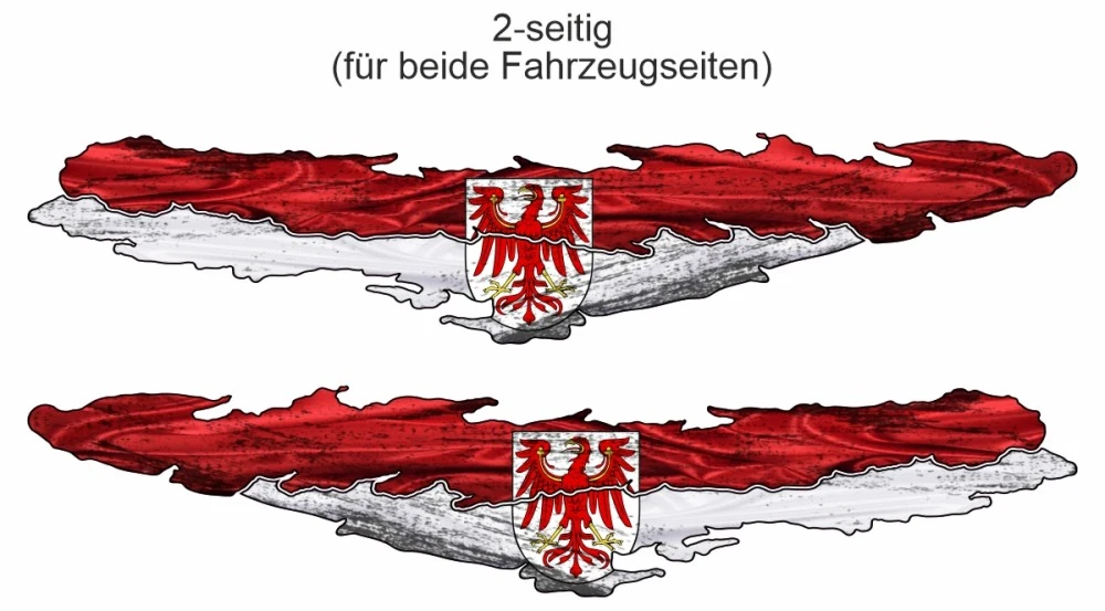 Camper Aufkleber Flagge von Brandenburg | Set für beide Fahrzeugseiten