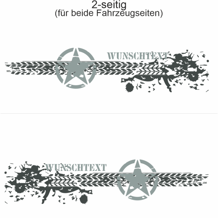 Camper Aufkleber United States Army Stern | Set für beide Fahrzeugseiten