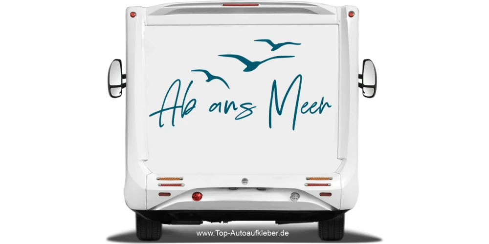 Camperaufkleber Ab ans Meer
