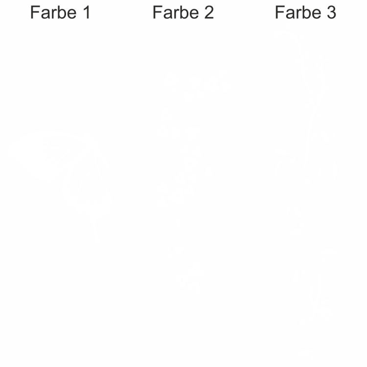 Camperaufkleber Blütenzauber und Schmetterling - Ansicht Farbauswahl
