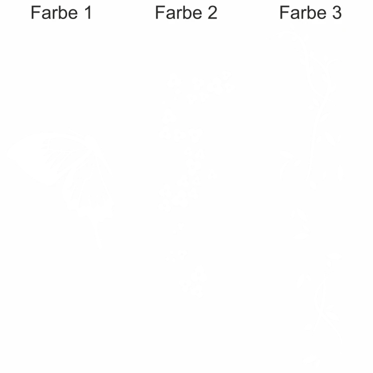 Camperaufkleber Blütenzauber und Schmetterling | Ansicht Farbauswahl