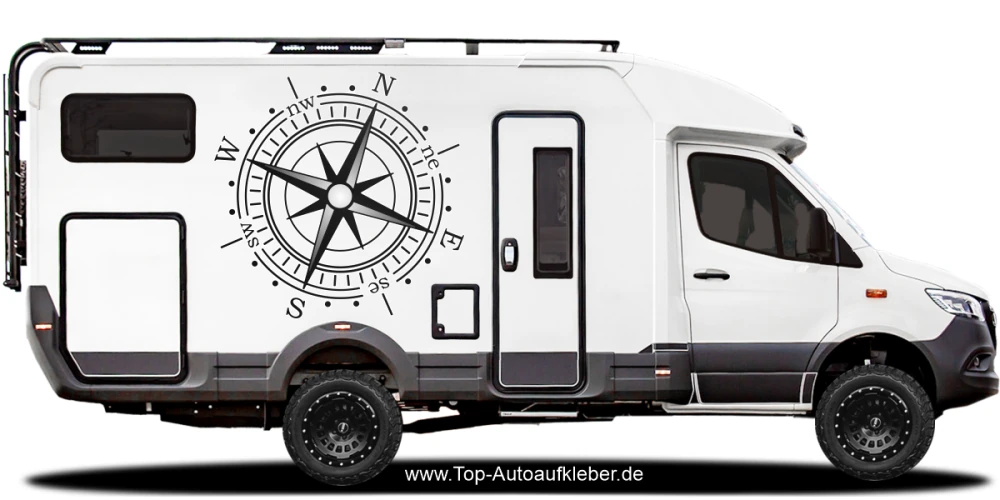 Camperaufkleber Kompass | Set für beide Fahrzeugseiten