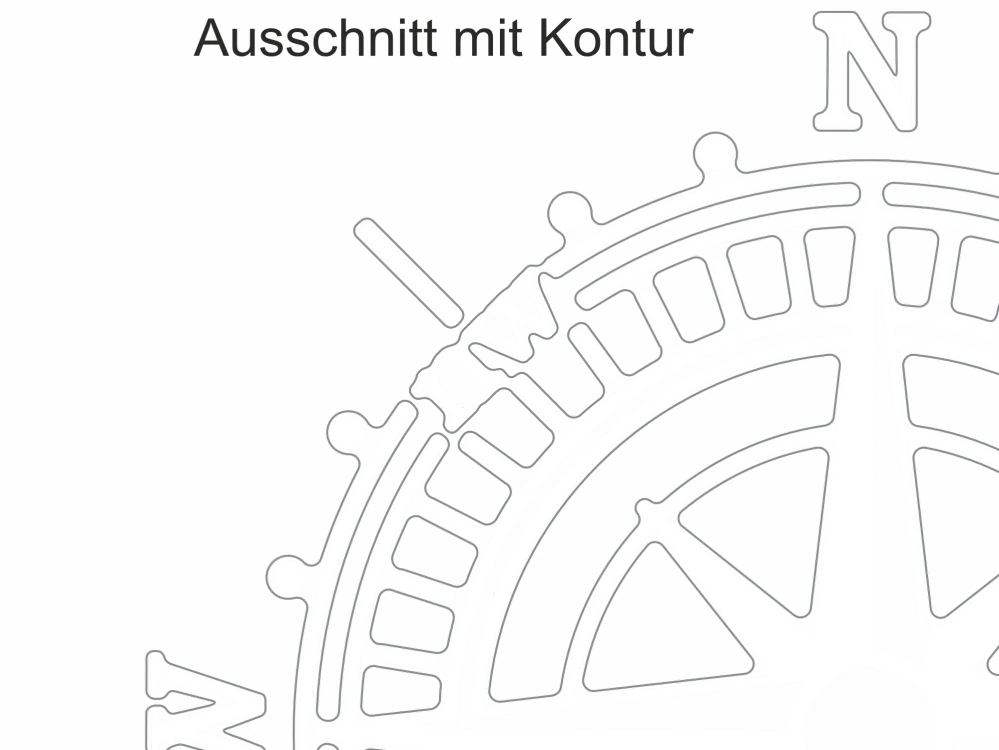 Camperaufkleber Kompass mit weißer Kontur - Ansicht Ausschnitt und Farbauswahl