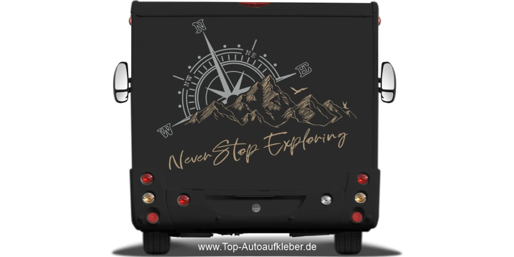 Camperaufkleber Never stop Exporing