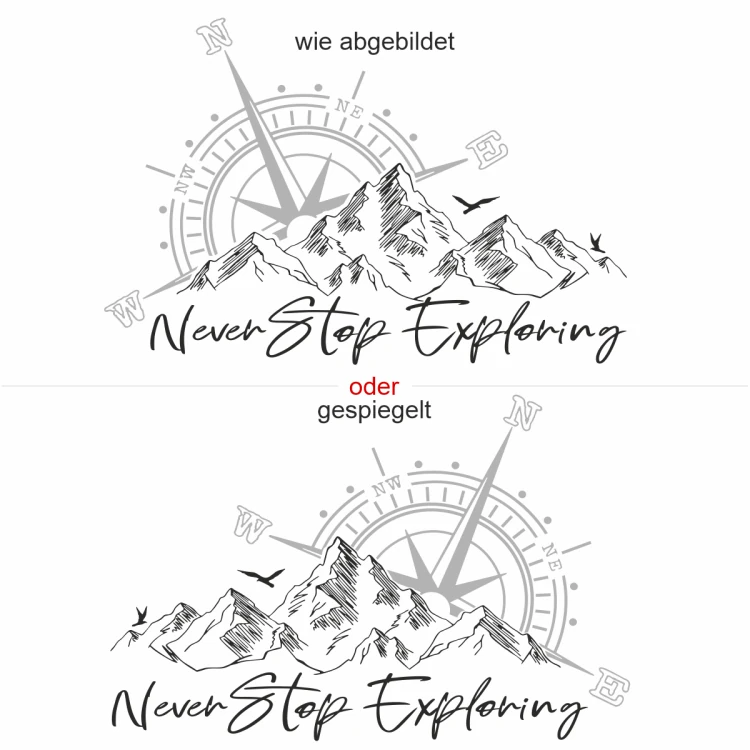 Camperaufkleber Never stop Exporing