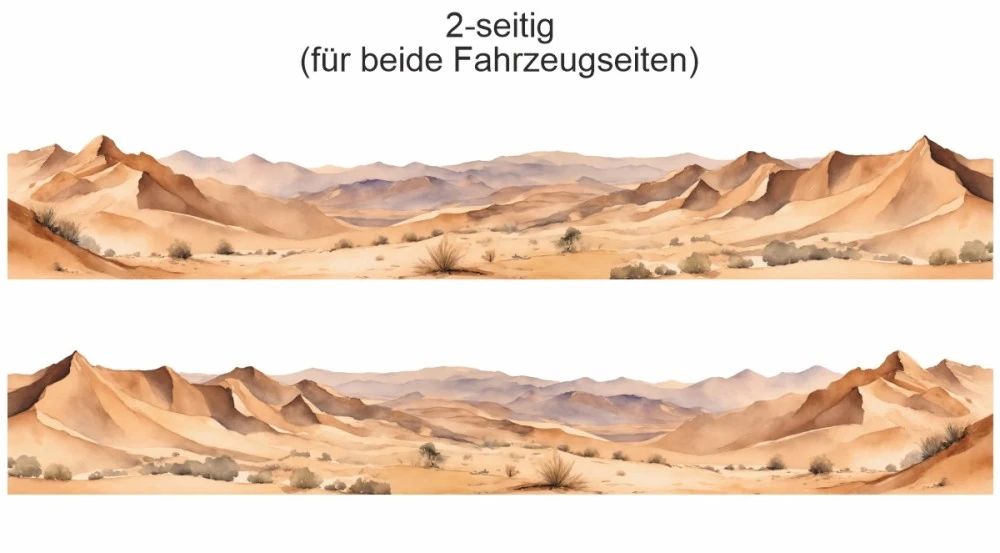 Camperaufkleber Wüstenlandschaft - Ansicht zweiseitig