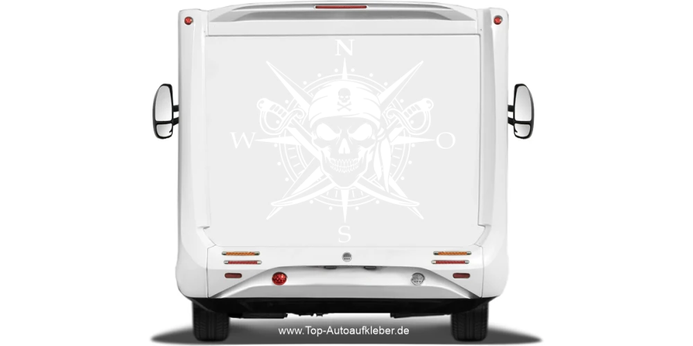 Camperdekor Kompass mit gekreuzten Schwertern