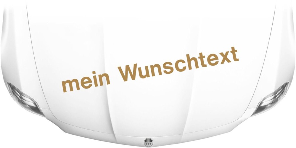 Autofolie für die Motorhaube mit freier Textwahl