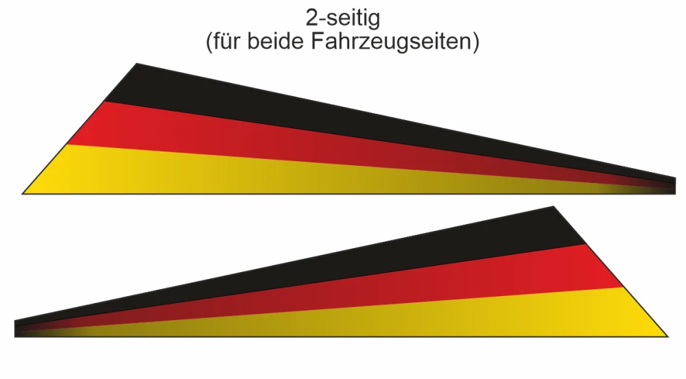 Deutschland Fahne - Ansicht zweiseitig für beide Fahrzeugseiten