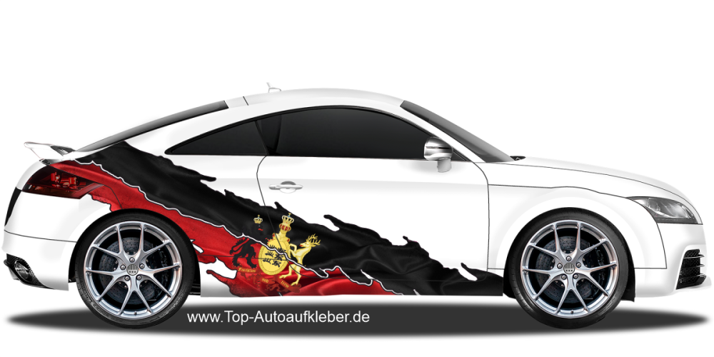 Flagge von Württemberg auf Fahrzeugseite von PKW