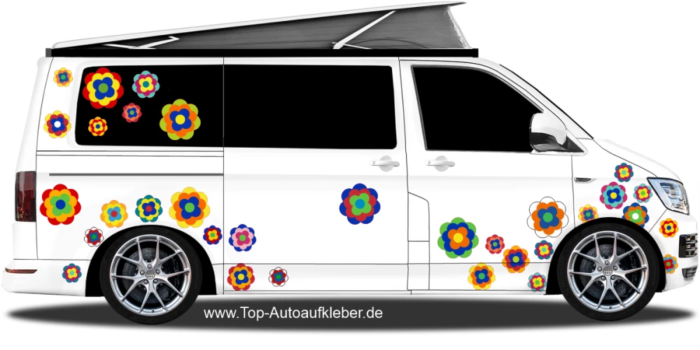 Flower Power Blumen Aufkleber Set