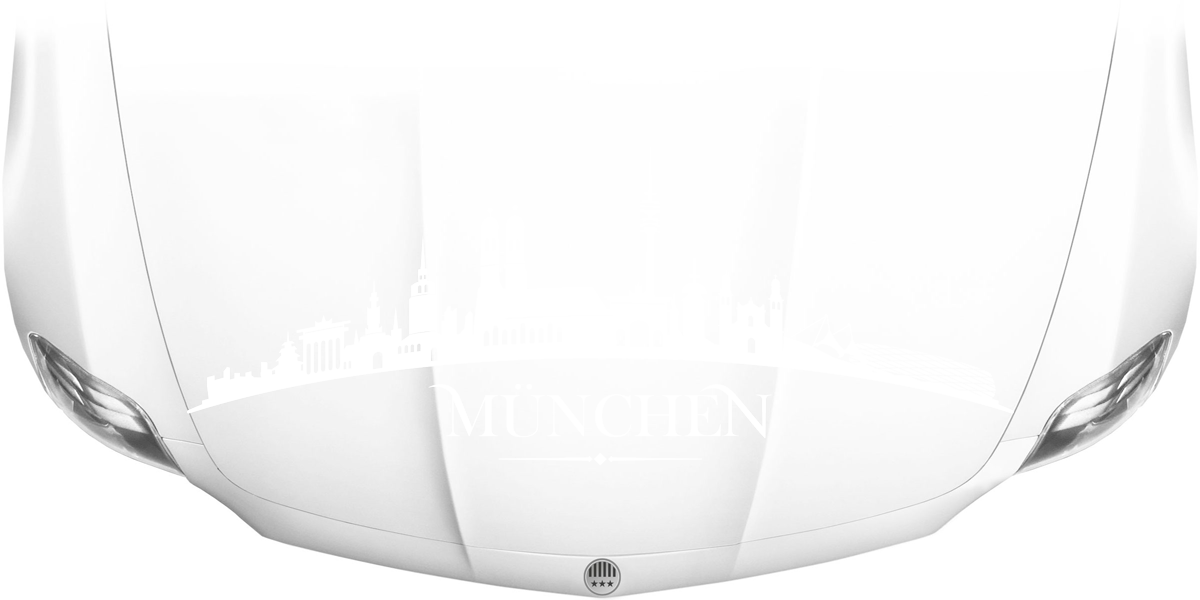 Haubenaufkleber Skyline München