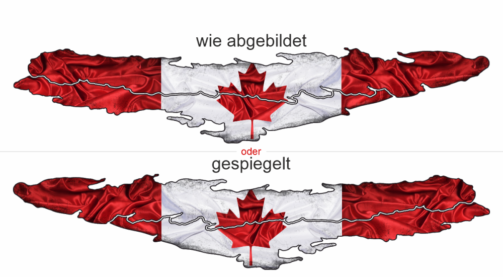 Heckaufkleber Fahne von Kanada - Ansicht Ausrichtung