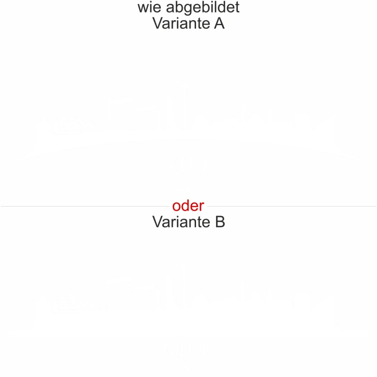 Kieler Skyline als Aufkleber für die Heckscheibe - Ansicht Ausrichtung mit Farbauswahl und Variante Kieler Skyline als Aufkleber für die Heckscheibe - Ansicht Ausrichtung mit Farbauswahl und Variante