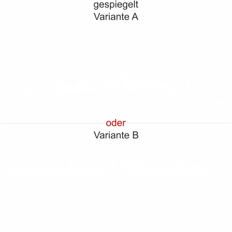 - gespiegelt - Ansicht Farbauswahl - Varianten A und B