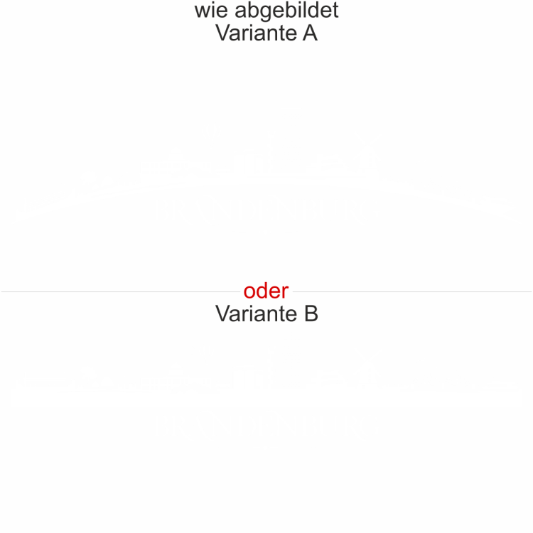 Heckscheibenaufkleber Skyline Brandenburg - wie abgebildet - Ansicht Farbauswahl - Varianten A und B