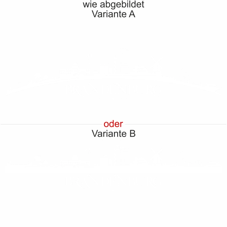 Heckscheibenaufkleber Skyline Brandenburg - wie abgebildet - Ansicht Farbauswahl - Varianten A und B