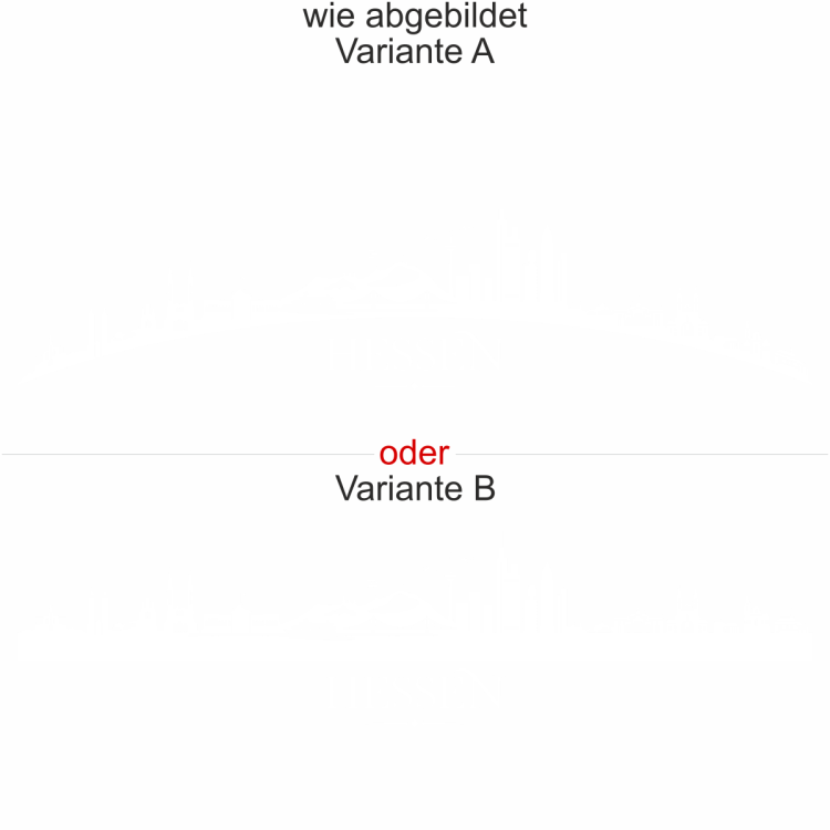 Heckscheibenaufkleber Skyline Hessen - wie abgebildet - Ansicht Farbauswahl - Varianten A und B