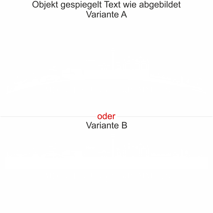 Heckscheibenaufkleber Skyline Mecklenburg-Vorpommern - gespiegelt - Text wie abgebildet - Ansicht Farbauswahl - Varianten A und B