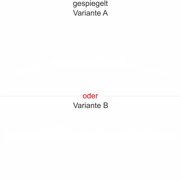 Heckscheibenaufkleber Skyline Mecklenburg-Vorpommern - gespiegelt - Ansicht Farbauswahl - Varianten A und B