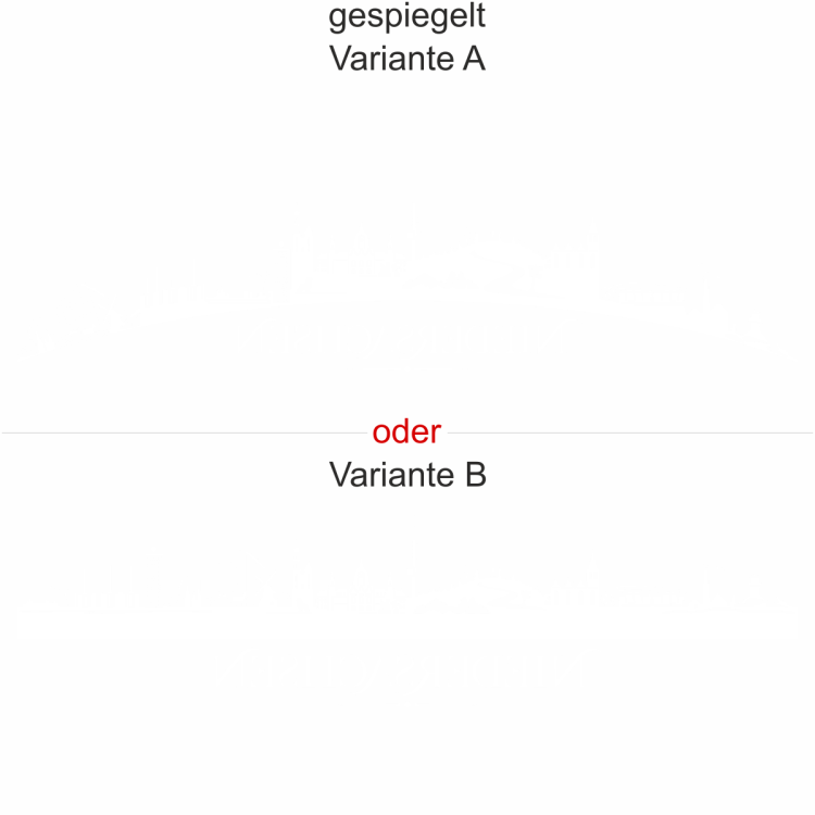 Heckscheibenaufkleber Skyline Niedersachsen - gespiegelt - Ansicht Farbauswahl - Varianten A und B