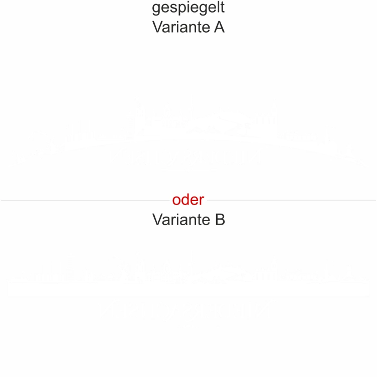 Heckscheibenaufkleber Skyline Niedersachsen - gespiegelt - Ansicht Farbauswahl - Varianten A und B