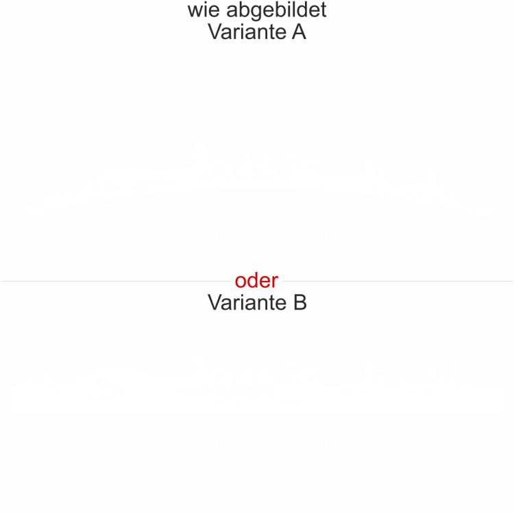 Heckscheibenaufkleber Skyline Nordrhein-Westfalen - wie abgebildet - Ansicht Farbauswahl - Varianten A und B